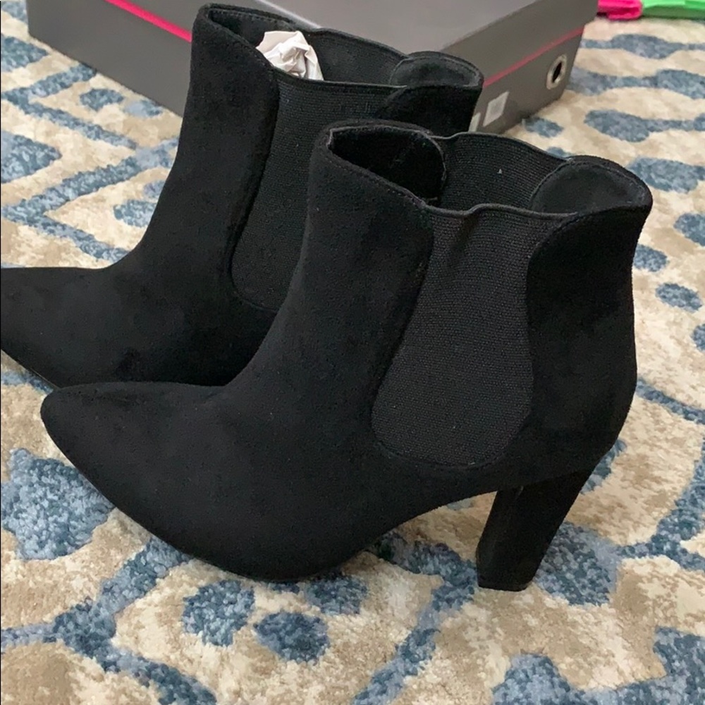 Brand New - Black Suade booties.